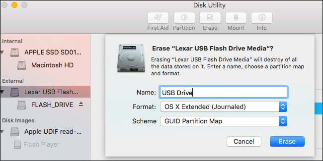 mac partition usb for linux